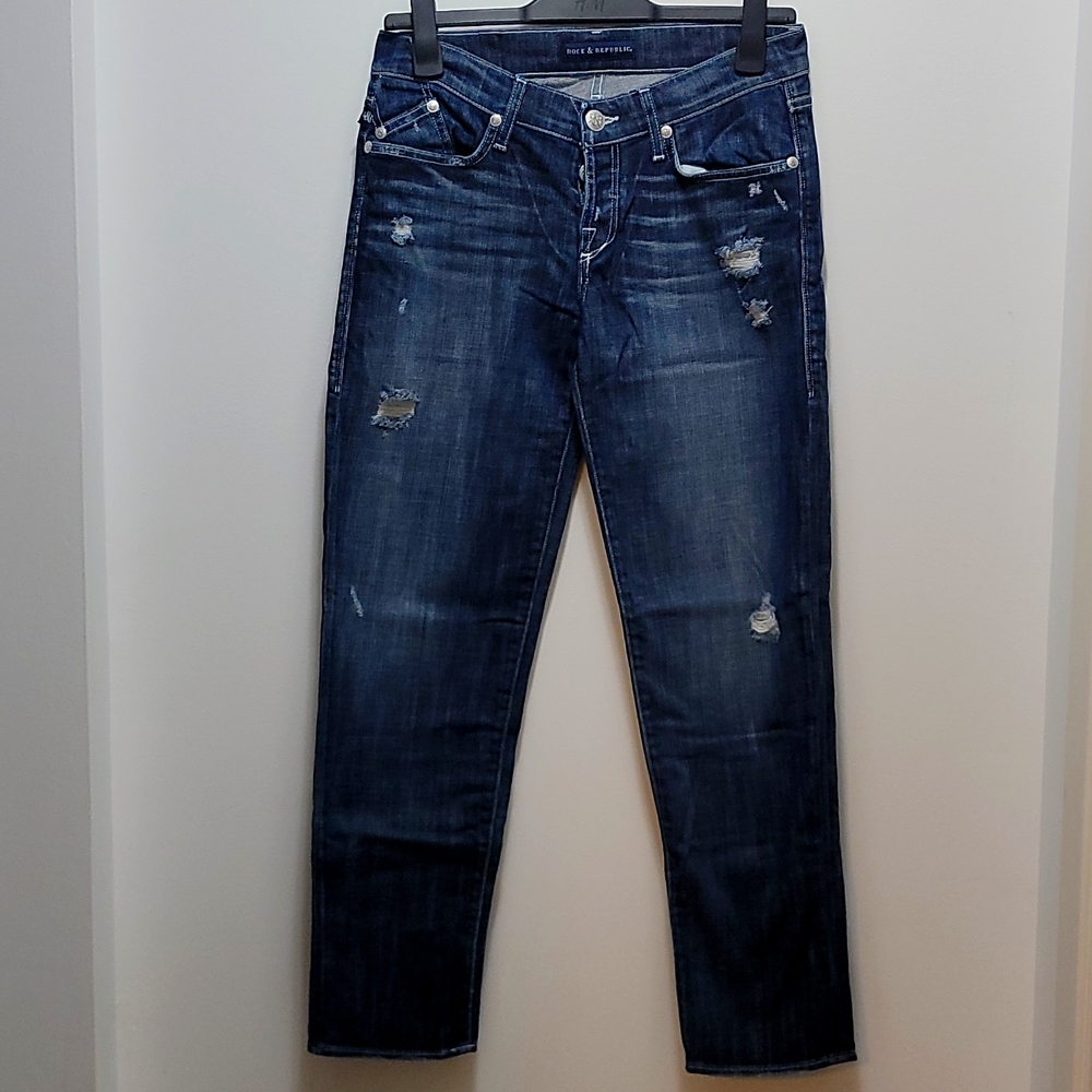 Rock and republic distressed boyfriend denim